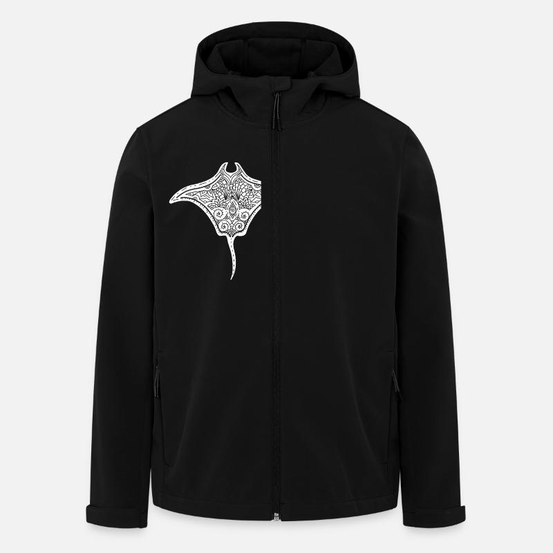 Hypnotisierende Rochen-Line-Art - Recycelte Männer Softshell-Jacke von Stanley/Stella - Schwarz