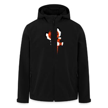 Cute Bouncing Cartoon Tiger by Cheerful Madness!! - Men’s Recycled Softshell Jacket by Stanley/Stella - black - Front - AI Model Male 185 light (185cm)