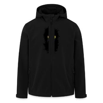 Men With Beards & Glasses - Men’s Recycled Softshell Jacket by Stanley/Stella - black - Front - AI Model Male 185 light (185cm)