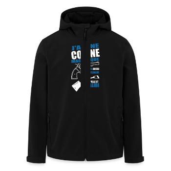 "Copine magnifique flingue - pelle - alibi" - Veste softshell homme en polyester recyclé Stanley/Stella - noir - Devant - AI Model Male 185 light (185cm)