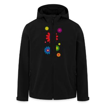 flower power 03 - Veste softshell homme en polyester recyclé Stanley/Stella - noir - Devant - AI Model Male 185 light (185cm)