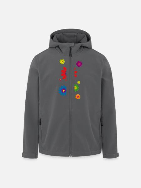 flower power 03 - Recycelte Männer Softshell-Jacke von Stanley/Stella - Schwarz