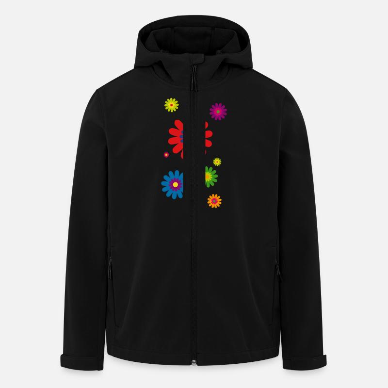 flower power 03 - Men’s Recycled Softshell Jacket by Stanley/Stella - black