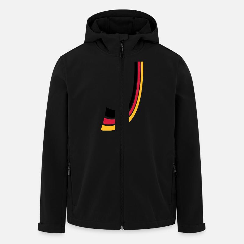 Lignes de proue Allemagne drapeau - Veste softshell homme en polyester recyclé Stanley/Stella - noir