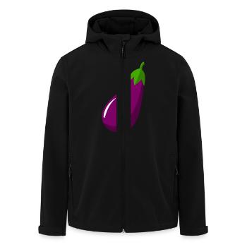 Purple Aubergine Cartoon Vector - Recycelte Männer Softshell-Jacke von Stanley/Stella - Schwarz - Vorne - AI Model Male 185 light (185cm)