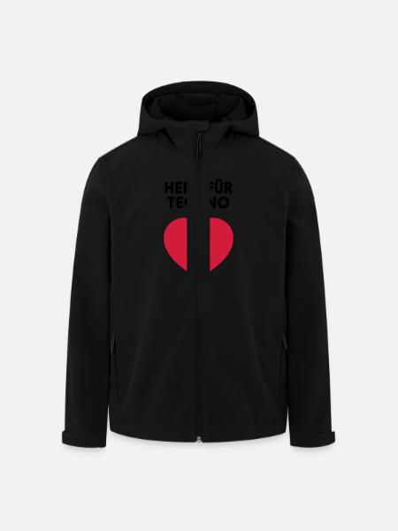 EIN HERZ FÜR TECHNO - Recycelte Männer Softshell-Jacke von Stanley/Stella - Schwarz
