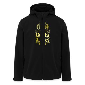 Gott Ist Liebe Jesus Christus Glaube Hoffnung Spru - Recycelte Männer Softshell-Jacke von Stanley/Stella - Schwarz - Vorne - AI Model Male 185 light (185cm)
