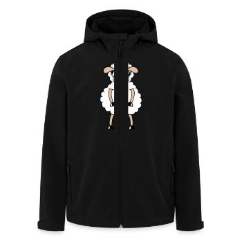 Sheep Sunglasses Party Sheep Lamb Cute Cool - Men’s Recycled Softshell Jacket by Stanley/Stella - black - Front - AI Model Male 185 light (185cm)