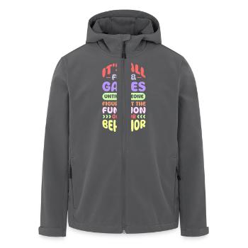 It's All Fun And Games Until Figure Out Your - Men’s Recycled Softshell Jacket by Stanley/Stella - anthracite - Front - AI Model Male 185 light (185cm)