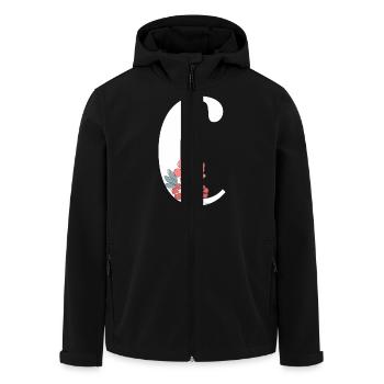 Lettre c fleurs minimalistes - Veste softshell homme en polyester recyclé Stanley/Stella - noir - Devant - AI Model Male 185 light (185cm)