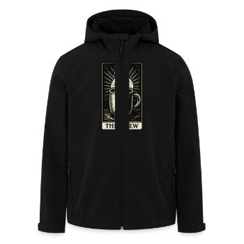 The Brew – Kaffee Tarotkarte in Vintage Tinte - Recycelte Männer Softshell-Jacke von Stanley/Stella - Schwarz - Vorne - AI Model Male 185 light (185cm)