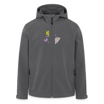 Nixe Meerjungfrau Delfin Delfine Meer Kinder Kind - Recycelte Männer Softshell-Jacke von Stanley/Stella - Schwarz - Vorne - AI Model Male 185 light (185cm)