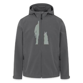 Gemeinsam unterwegs mit Hund - Recycelte Männer Softshell-Jacke von Stanley/Stella - Schwarz - Vorne - AI Model Male 185 light (185cm)