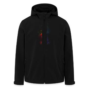 Multicolour Giraffe - Men’s Recycled Softshell Jacket by Stanley/Stella - black - Front - AI Model Male 185 light (185cm)