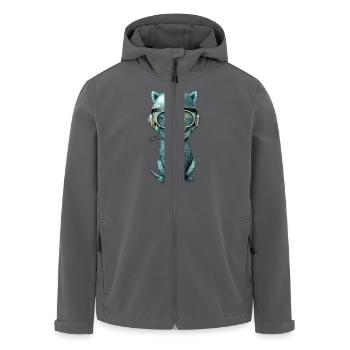 I'M STEEL CURIOUS - Men’s Recycled Softshell Jacket by Stanley/Stella - black - Front - AI Model Male 185 light (185cm)