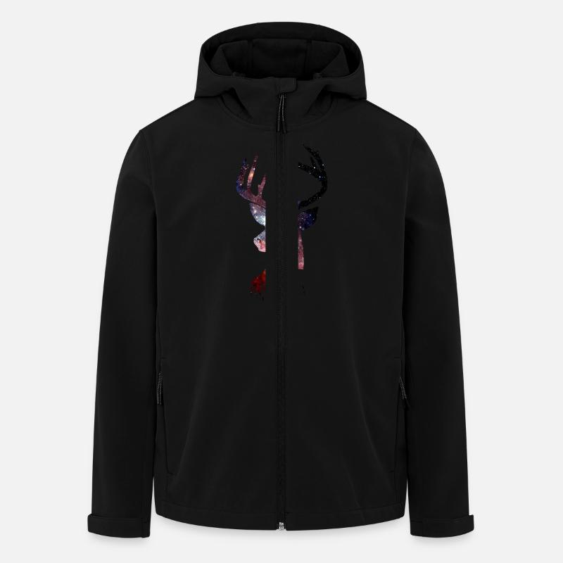 Hirsch Galaxie Nebel - Recycelte Männer Softshell-Jacke von Stanley/Stella - Schwarz