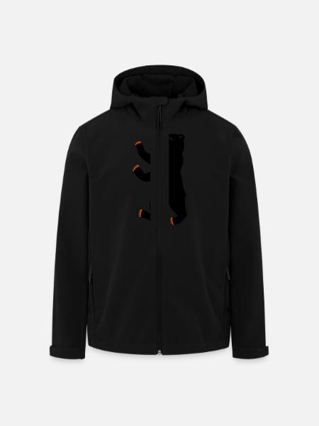 Berliner Bär Single - Recycelte Männer Softshell-Jacke von Stanley/Stella - Schwarz