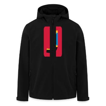 Buchstabe J - Recycelte Männer Softshell-Jacke von Stanley/Stella - Schwarz - Vorne - AI Model Male 185 light (185cm)
