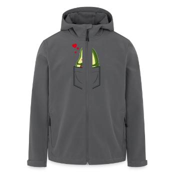 avocado in Pocket - heart - fun - mother's day - Men’s Recycled Softshell Jacket by Stanley/Stella - black - Front - AI Model Male 185 light (185cm)
