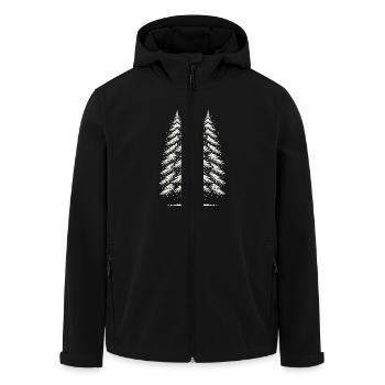 snowy trees snow winter christmas - Men’s Recycled Softshell Jacket by Stanley/Stella - black - Front - AI Model Male 185 light (185cm)