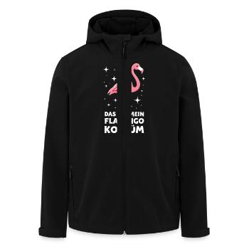 Karneval Flamingo Das ist mein Flamingo Kostüm - Recycelte Männer Softshell-Jacke von Stanley/Stella - Schwarz - Vorne - AI Model Male 185 light (185cm)