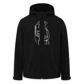 Espressionist - Espresso - Coffee Drink - Men’s Recycled Softshell Jacket by Stanley/Stella - black - Front - AI Model Male 185 light (185cm)