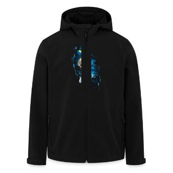 Niedliche Eule als Zauberer für einen Eulen Fans - Recycelte Männer Softshell-Jacke von Stanley/Stella - Schwarz - Vorne - AI Model Male 185 light (185cm)
