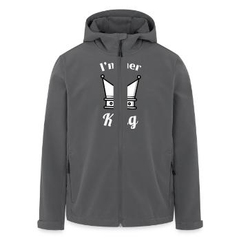 I'm Her King – Valentine's Day Gift for Him - Men’s Recycled Softshell Jacket by Stanley/Stella - anthracite - Front - AI Model Male 185 light (185cm)