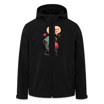 Kosmische Liebe zum Valentinstag - Recycelte Männer Softshell-Jacke von Stanley/Stella - Schwarz - Vorne - AI Model Male 185 light (185cm)