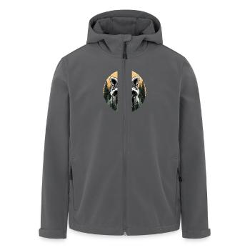 Raccoon in the forest district - Men’s Recycled Softshell Jacket by Stanley/Stella - black - Front - AI Model Male 185 light (185cm)