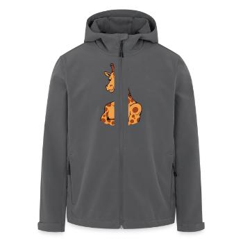 Girafe avec des muscles - Funny Comic Animal Fitness - Veste softshell homme en polyester recyclé Stanley/Stella - noir - Devant - AI Model Male 185 light (185cm)