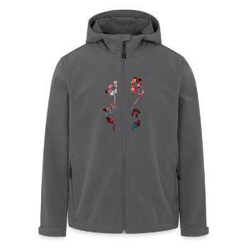 Blumen Ornament dunkel rot - Recycelte Männer Softshell-Jacke von Stanley/Stella - Schwarz - Vorne - AI Model Male 185 light (185cm)