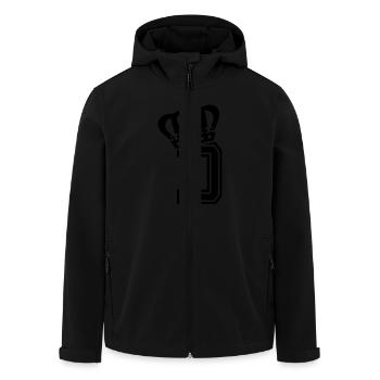 Letter D - Men’s Recycled Softshell Jacket by Stanley/Stella - black - Front - AI Model Male 185 light (185cm)