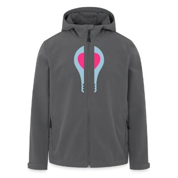 Glühbirne mit Herz - Recycelte Männer Softshell-Jacke von Stanley/Stella - Schwarz - Vorne - AI Model Male 185 light (185cm)