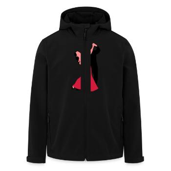 tanzpaar_f_3c - Men’s Recycled Softshell Jacket by Stanley/Stella - black - Front - AI Model Male 185 light (185cm)