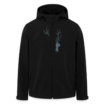 cerf - foret - Veste softshell homme en polyester recyclé Stanley/Stella - noir - Devant - AI Model Male 185 light (185cm)