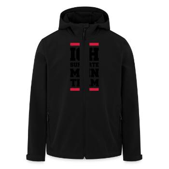support_team_02 - Recycelte Männer Softshell-Jacke von Stanley/Stella - Schwarz - Vorne - AI Model Male 185 light (185cm)