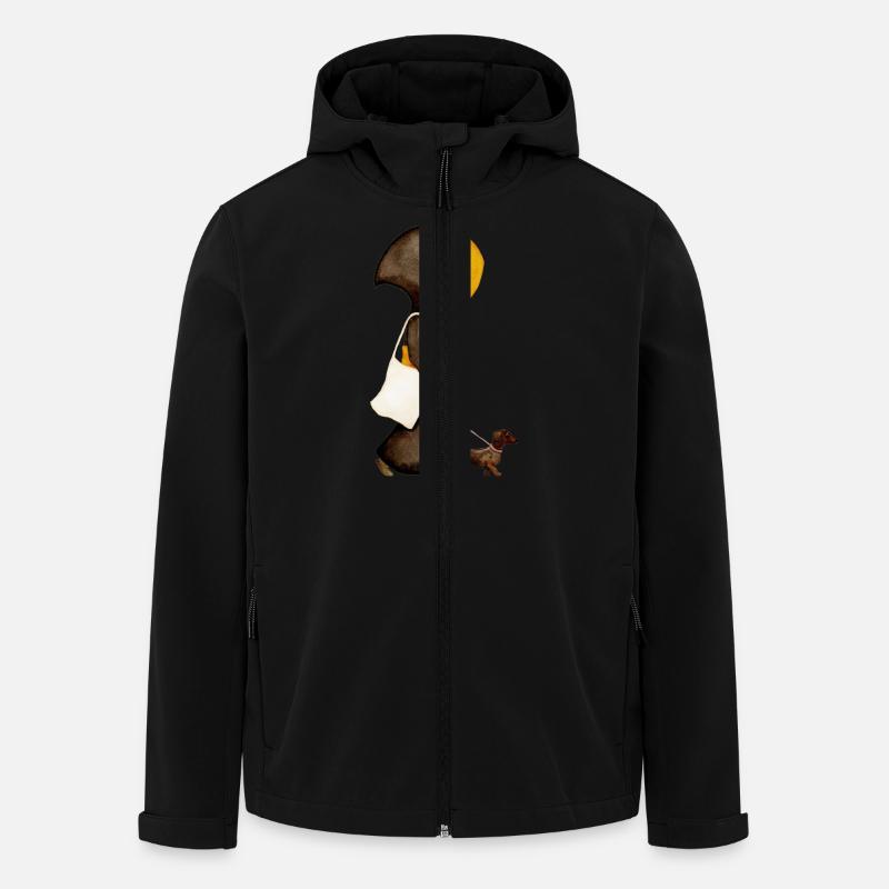 Münchner Kindl mit Jutebeutel und Dackel - Recycelte Männer Softshell-Jacke von Stanley/Stella - Schwarz