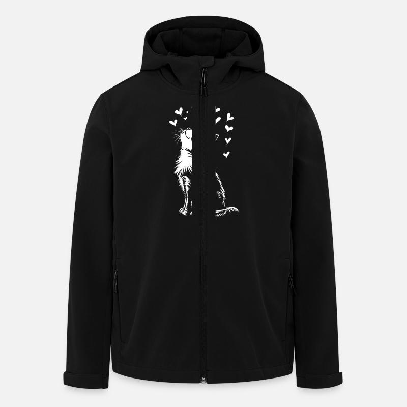 Cute Cat Hearts Cats - Men’s Recycled Softshell Jacket by Stanley/Stella - black