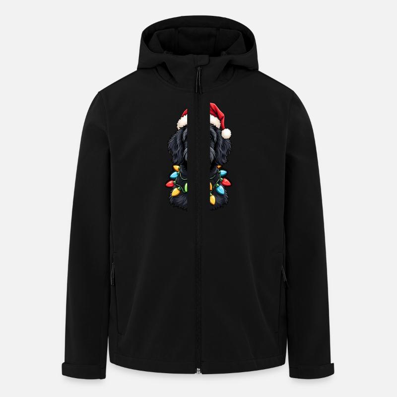 Labradoodle Weihnachts mit Hut - Recycelte Männer Softshell-Jacke von Stanley/Stella - Schwarz