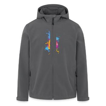 Clé colorée mélomane pop art - Veste softshell homme en polyester recyclé Stanley/Stella - noir - Devant - AI Model Male 185 light (185cm)