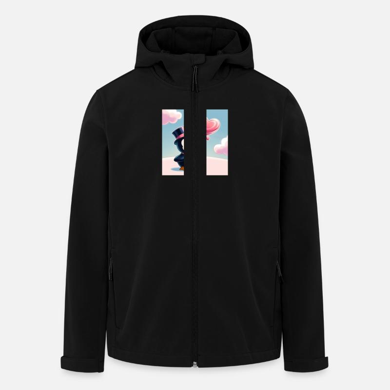 Pinguin mit Herz - Recycelte Männer Softshell-Jacke von Stanley/Stella - Schwarz