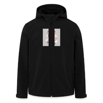 Autocollant animal joyeux kawaii - Veste softshell homme en polyester recyclé Stanley/Stella - noir - Devant - AI Model Male 185 light (185cm)