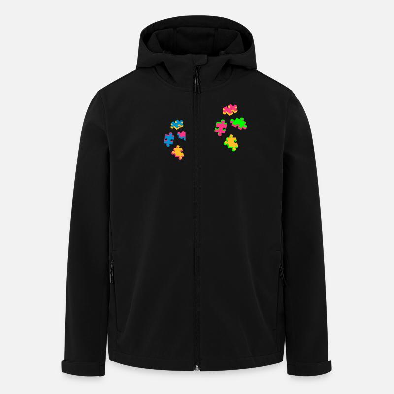 vier Puzzleteile - Recycelte Männer Softshell-Jacke von Stanley/Stella - Schwarz