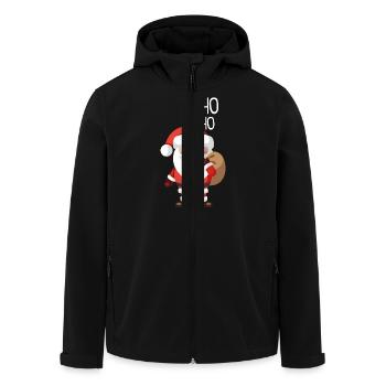 Ho Ho Ho Santa Claus - Men’s Recycled Softshell Jacket by Stanley/Stella - black - Front - AI Model Male 185 light (185cm)