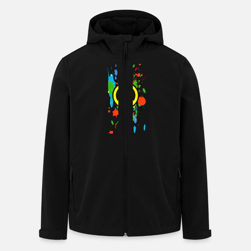 peace symbol 5 - Veste softshell homme en polyester recyclé Stanley/Stella - noir
