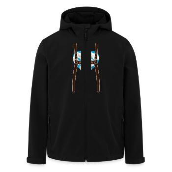 Lederhose & Bier mit Bayern Flaggen Herz - Recycelte Männer Softshell-Jacke von Stanley/Stella - Schwarz - Vorne - AI Model Male 185 light (185cm)