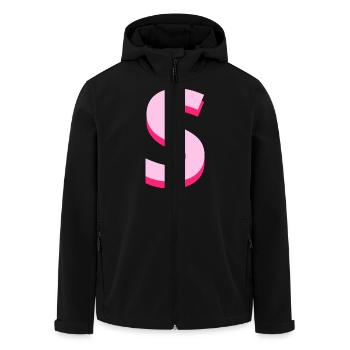 Lettre s rose pop et moderne - Veste softshell homme en polyester recyclé Stanley/Stella - noir - Devant - AI Model Male 185 light (185cm)