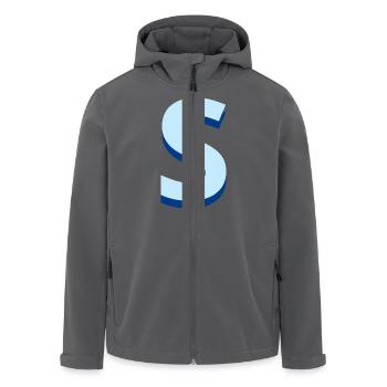 Lettre s bleu pop et moderne - Veste softshell homme en polyester recyclé Stanley/Stella - noir - Devant - AI Model Male 185 light (185cm)
