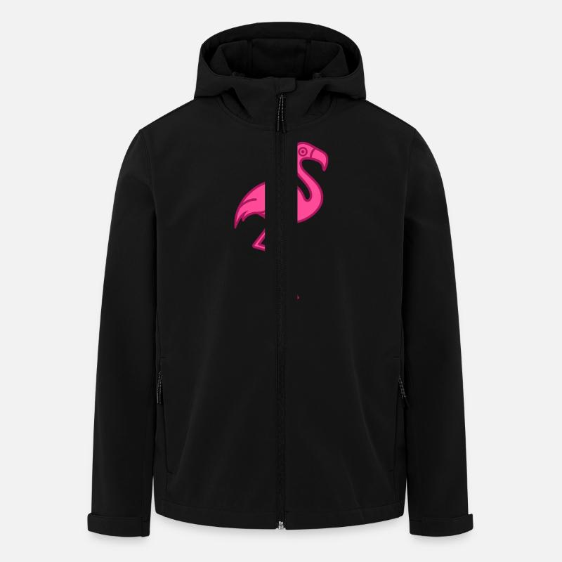 Pink Flamingo - Recycelte Männer Softshell-Jacke von Stanley/Stella - Schwarz